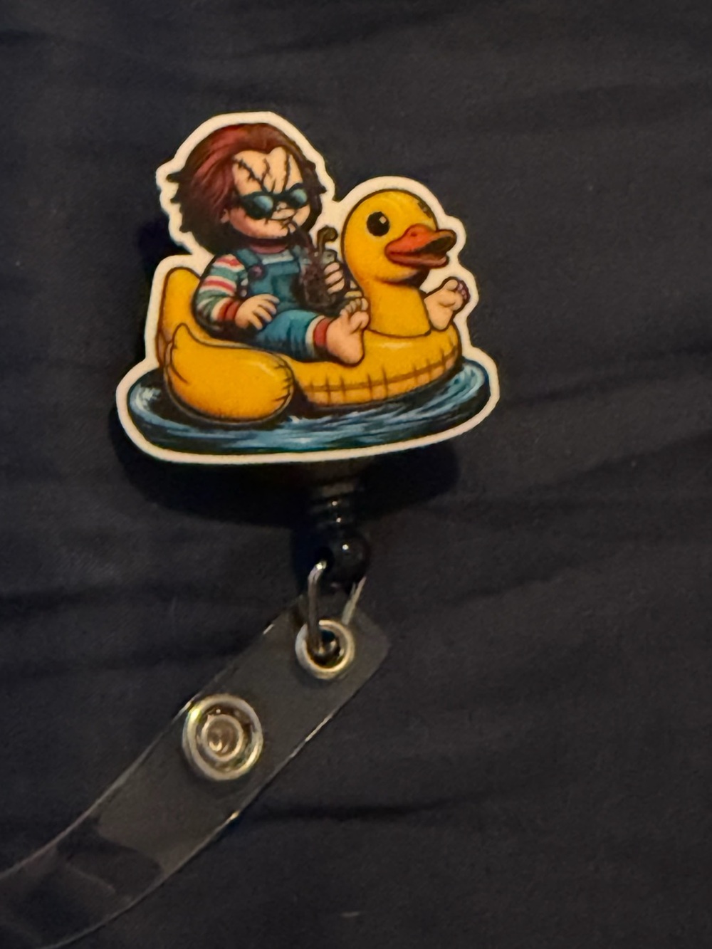 Yellow Rubber Duck Kids Badge Reel - Cute Floating Design